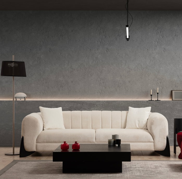 Atelier Del Sofa Sofá 3 Plazas Blanco Confortable y Elegante 248 cm